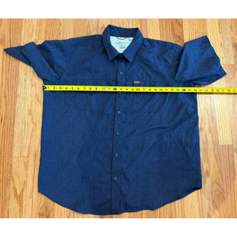 Orvis Shirt Mens Size XXL Navy Blue Classic Collection Short Sleeve Tech Fishing - Picture 8 of 10